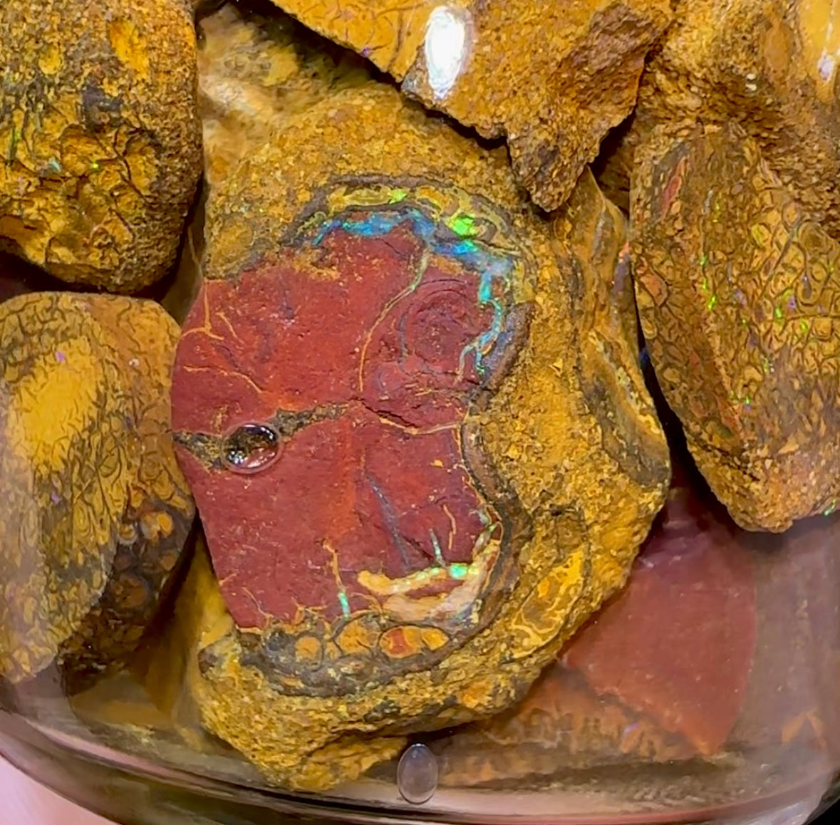 133.1g - Jar of Rough Australian Boulder Opal - Opal Whisperers