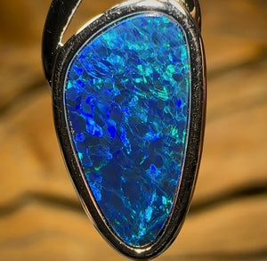 Sterling Silver - Australian Boulder Opal Doublet Pendant - Opal Whisperers