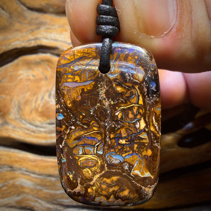 37 x 23mm - Drilled Tribal Queensland Boulder Opal Necklace