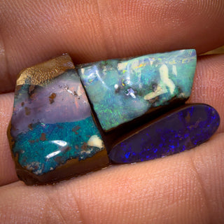 🔒38,1 Karat - 3x Paket mit australischen Boulder-Naht-Opal-Rohsteinen