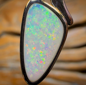 Sterling Silver - Solid South Australian White Opal Pendant