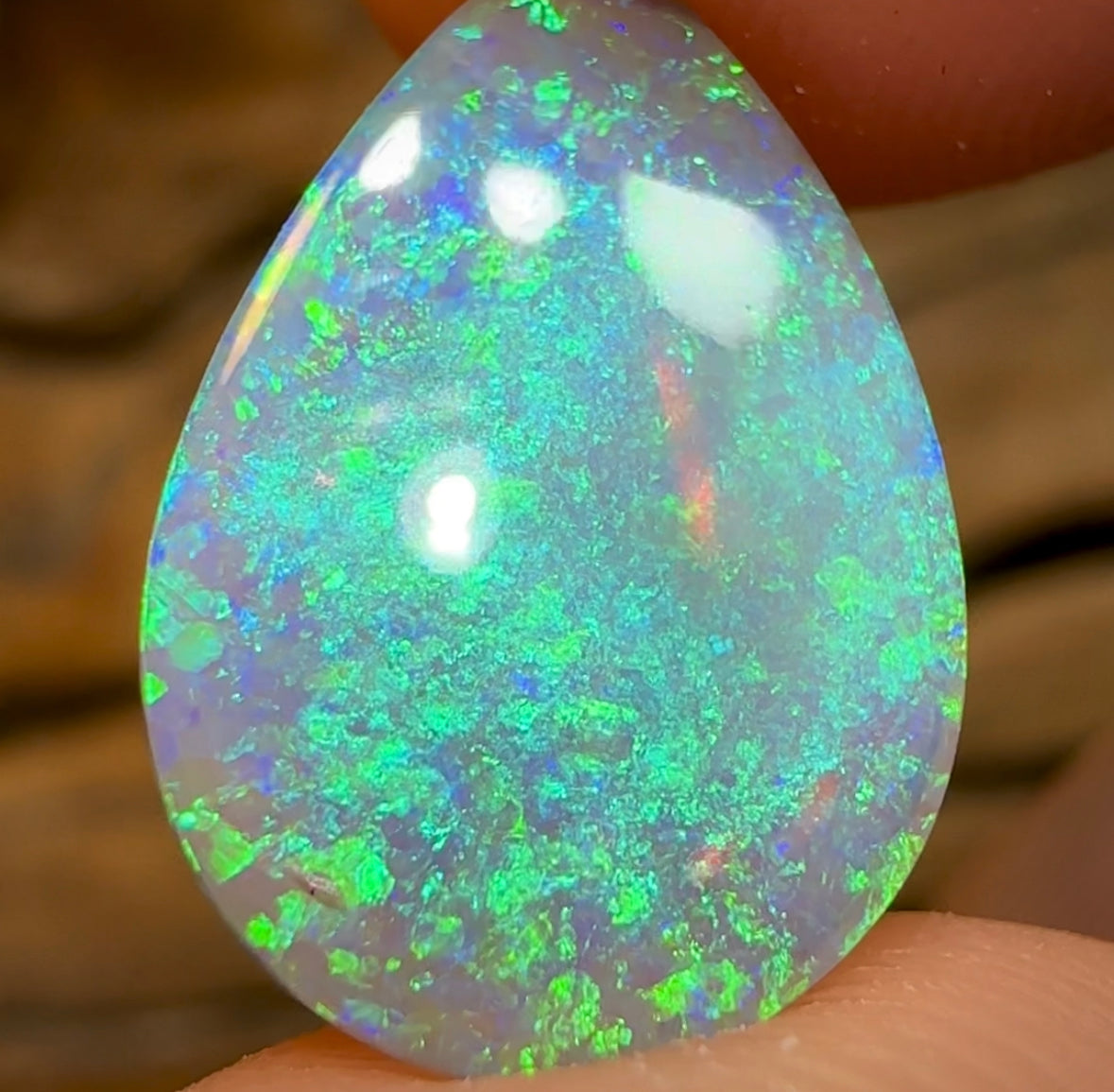 4.8cts - Double Sided Rare Mintabie Black Crystal Opal - Opal Whisperers
