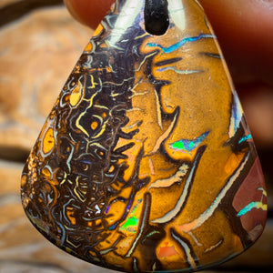 29 x 23mm - Drilled Top Tribal Queensland Boulder Opal Necklace
