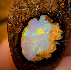 13.6cts - RARE Yowah Nut Crystal Centre Opal Rub Featured on “Outback Opal Hunters”!