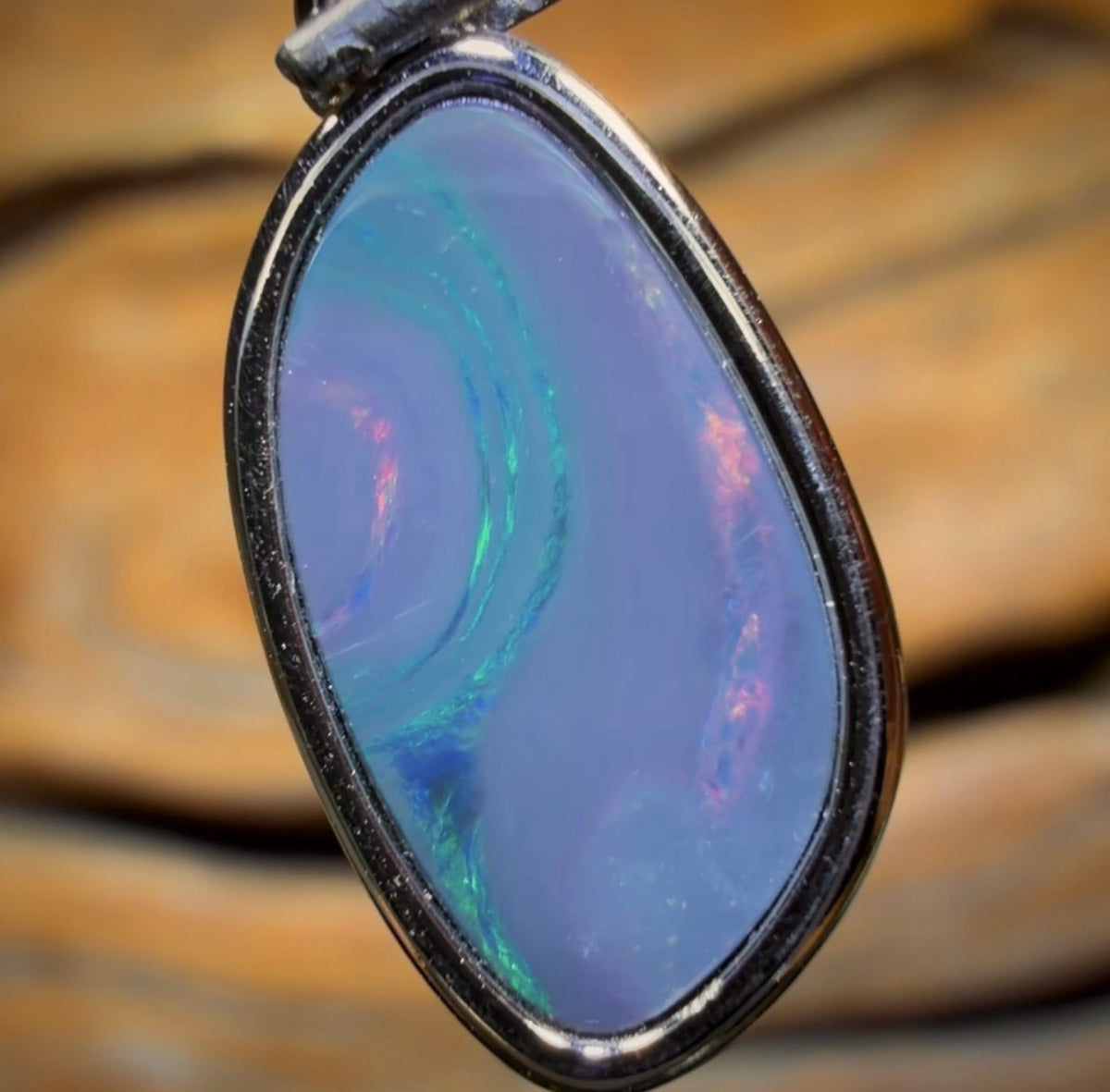 Sterling Silver - Queensland Boulder Opal Doublet Pendant