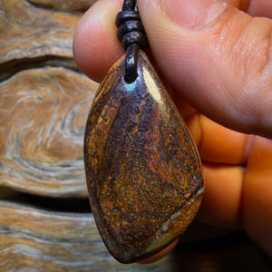 38 x 21mm - Drilled Tribal Queensland Boulder Opal Necklace