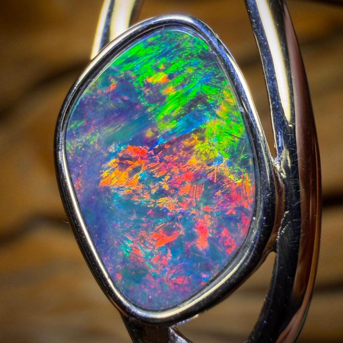 Sterling Silver - Queensland Boulder Opal Doublet Pendant