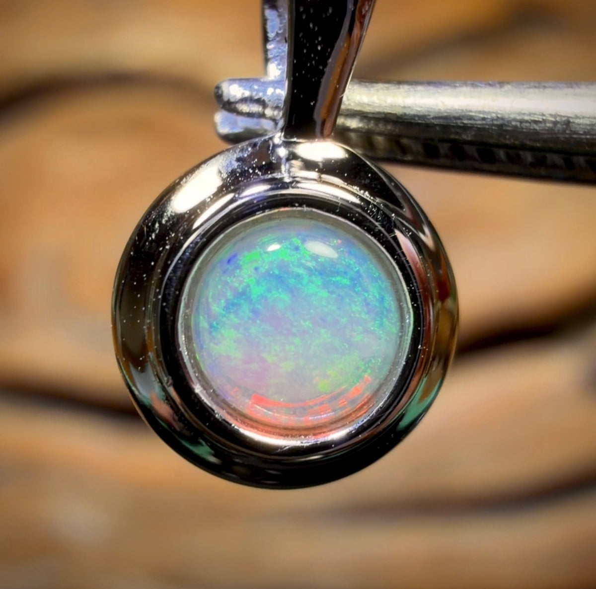 Sterling Silver - Solid South Australian Crystal Opal Pendant