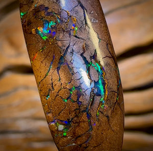 30.9cts - Queensland Boulder Opal from Yowah. Electric Green!