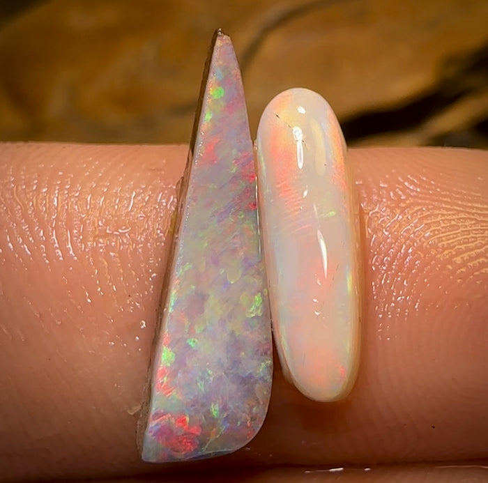 6,3 ct – 2 hochwertige australische Boulder-Seam-Opal-Rohlinge (Paket)