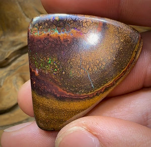 77.6cts - Yowah Nut Opal. Tan Tribal Pattern Picture