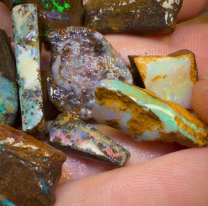 🔒107.8cts - 11x Australian Boulder Opal Rough Parcel