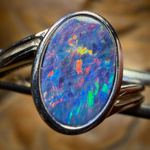 Sterling Silver - Queensland Boulder Opal Doublet Ring