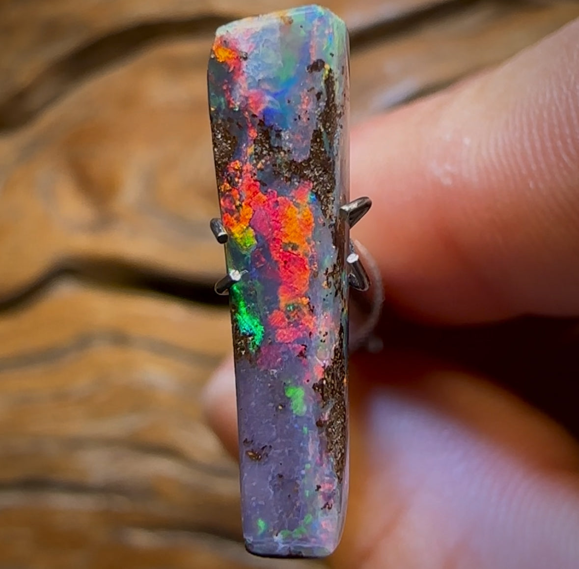3.15cts - “Red Flash Family Crimson Fire” Queensland Boulder Seam Opal