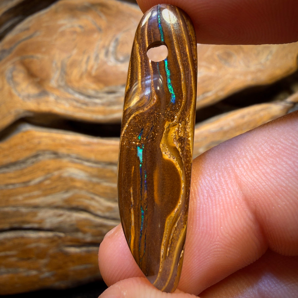 39 x 10mm - Drilled Tribal Queensland Boulder Opal