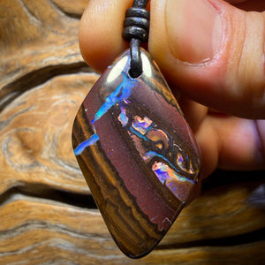 39 x 24mm - Drilled Tribal Queensland Boulder Opal Necklace