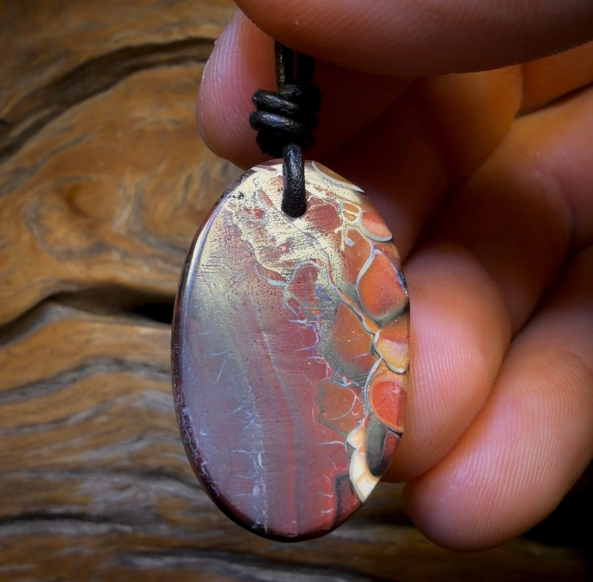 33 x 20mm - Drilled Tribal Queensland Boulder Opal Necklace