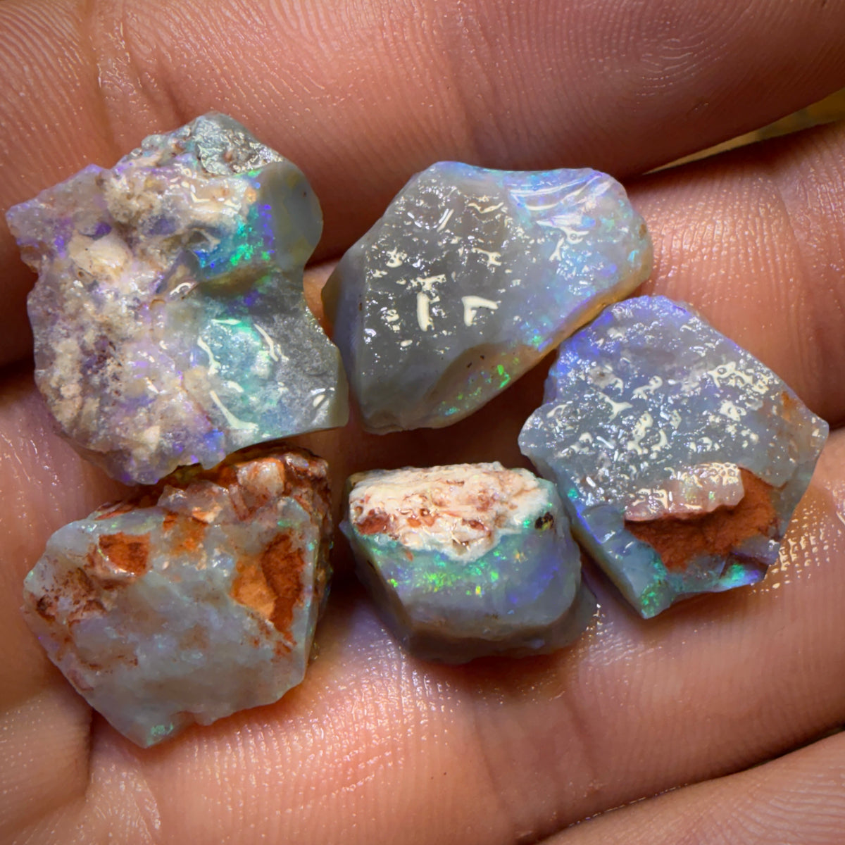 37.1cts - 5x Lightning Ridge Opal Rough Parcel
