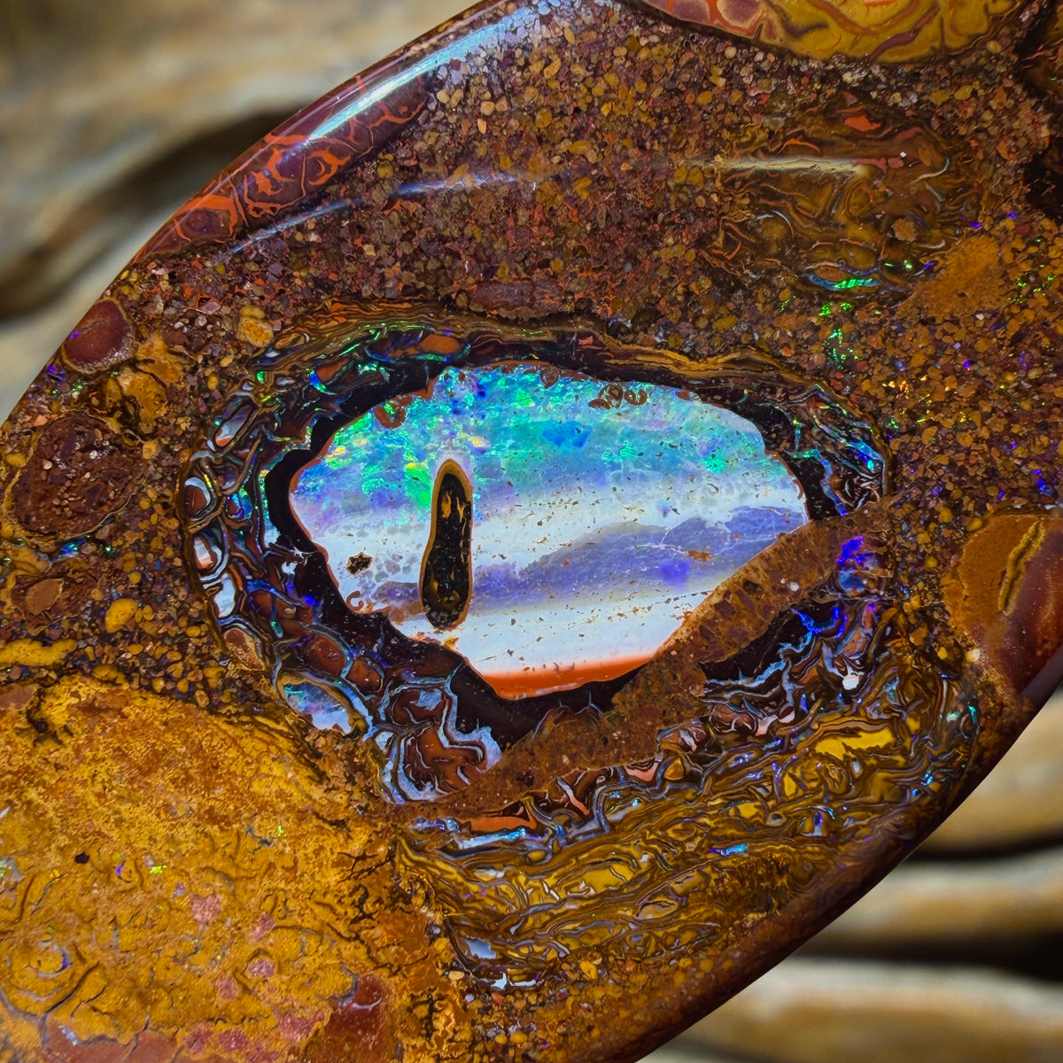 61.9cts - Rare Yowah Nut Kernel Opal. Top Picture Stone