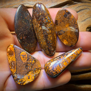 🔒217.7cts - 5x Australian Tribal Boulder Opal’s. Wholesale Dealers Parcel