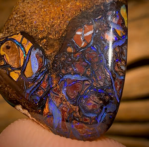 18.2cts - “Swoosh” Double Sided Yowah Nut Conglomerate Opal Bargain