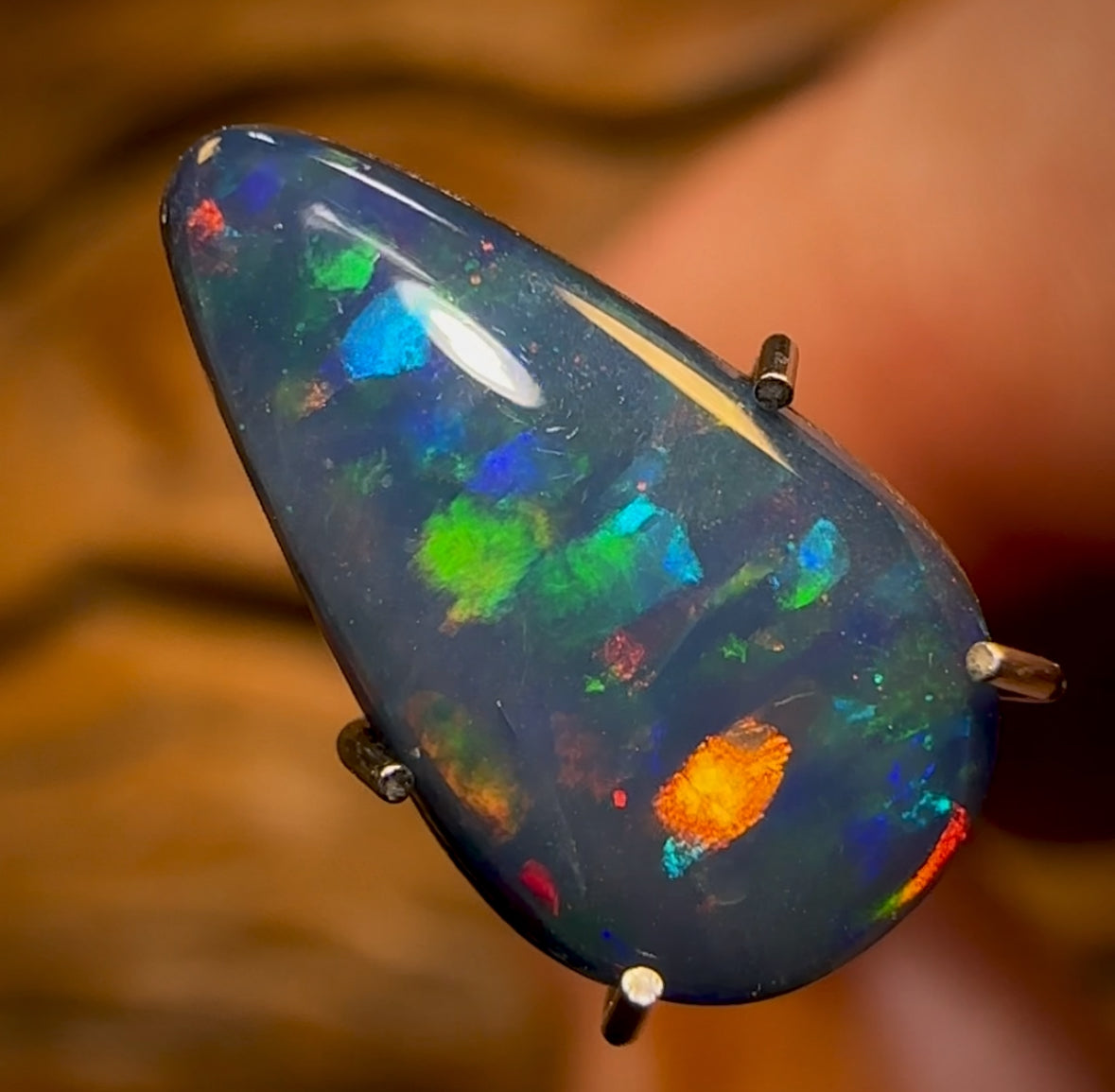 2.25cts - Top Black Teardrop Australian Boulder Opal Doublet