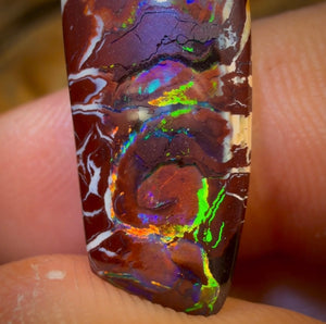 17.2cts - ‘Rainbow Six’ Top Tribal Boulder Opal from Koroit. Red Multicolours!