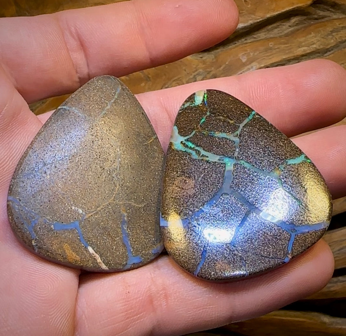 161cts - Large Australian Boulder Opal Pair, one is Double Sided. Only $4/Ct - Opal Whisperers