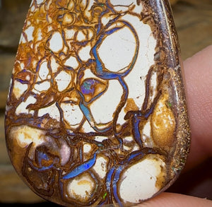 81.7cts - Yowah Nut. Australian Boulder Opal. White/Porcelain Tribal - Opal Whisperers