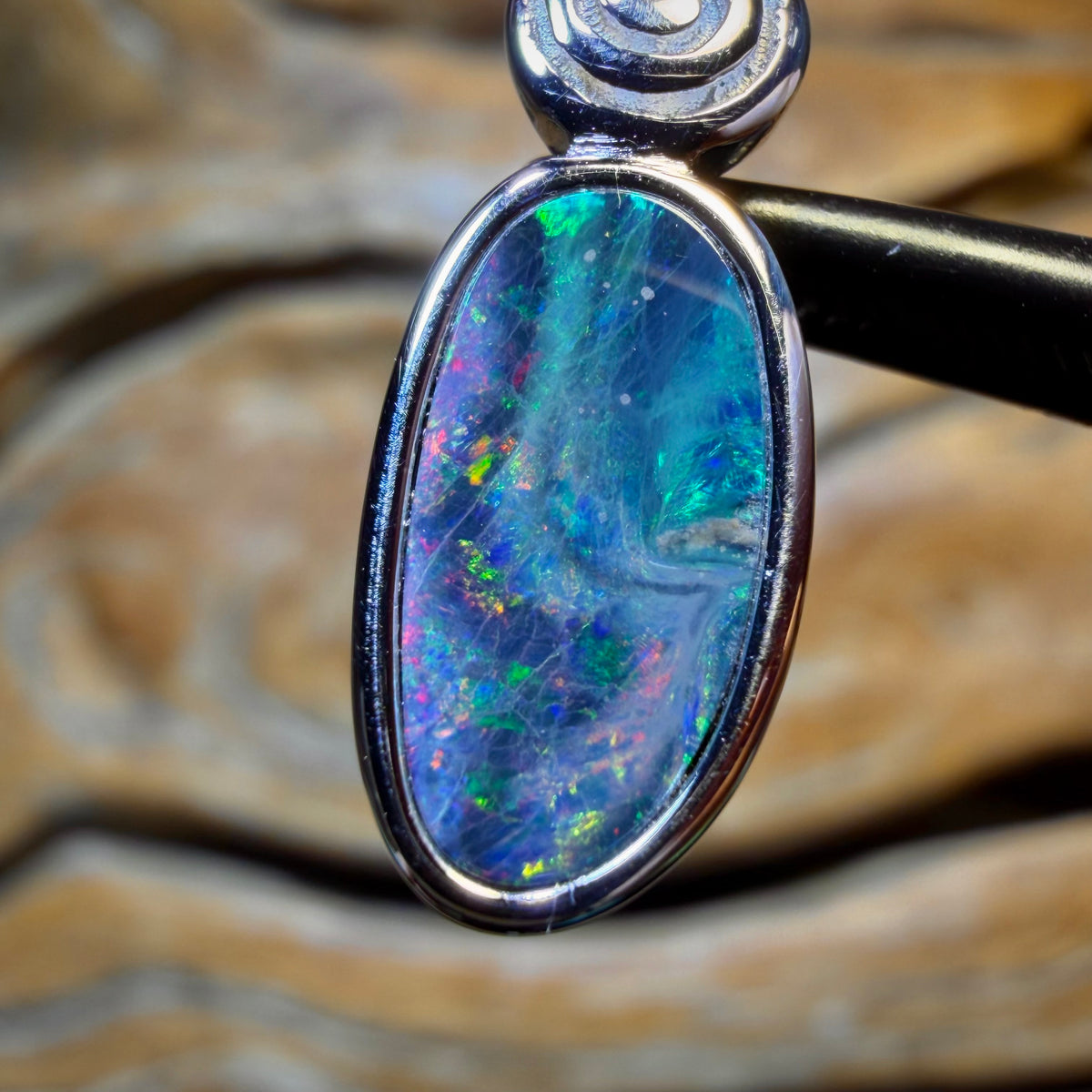 Sterling Silber - Queensland Boulder Opal Doublet Anhänger