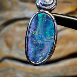 Sterling Silber - Queensland Boulder Opal Doublet Anhänger