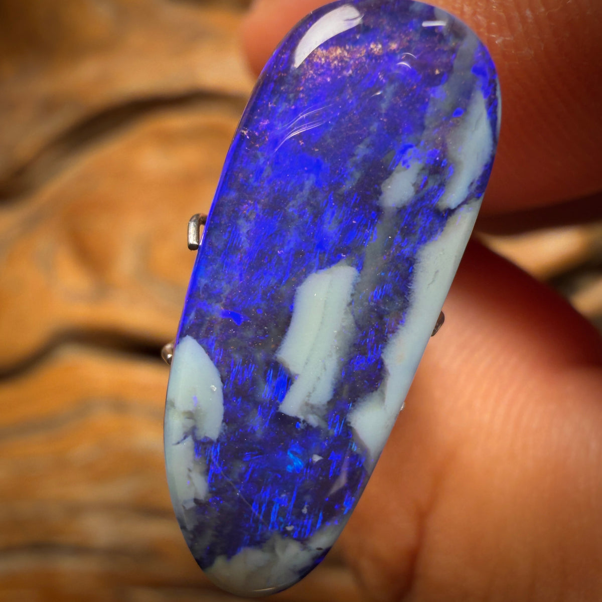 12.7cts - Ice Drift Queensland Boulder Seam Opal Picture Stone. Australian Opal