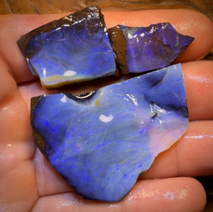 🔒 I’ve Got the Blues Collection 124cts - 3x Australian Boulder Seam Opal Rough Parcel