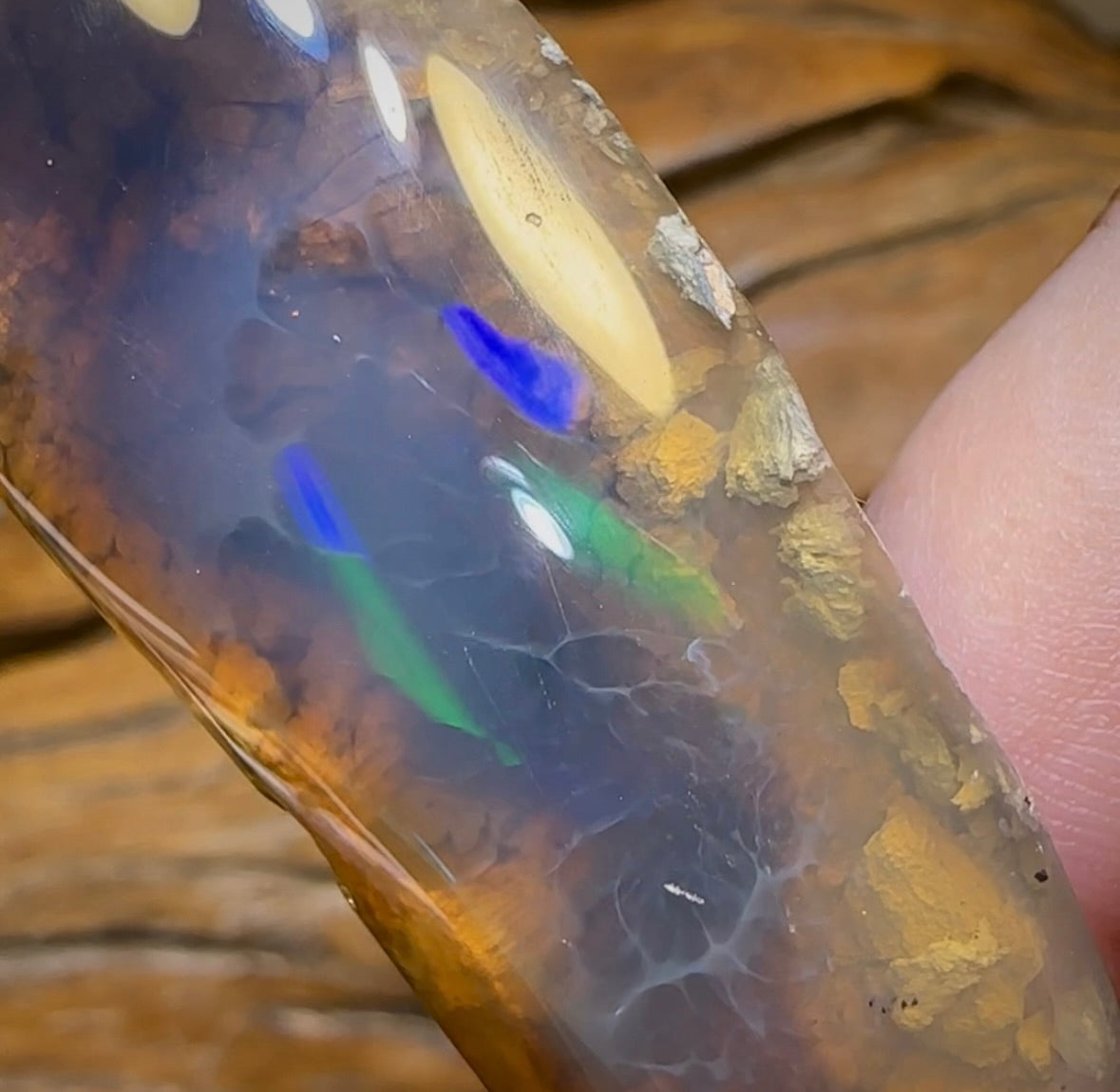 80.2cts - “There’s Something Special Going On” Lightning Ridge Black Crystal Opal Fossil Specimen. - Opal Whisperers