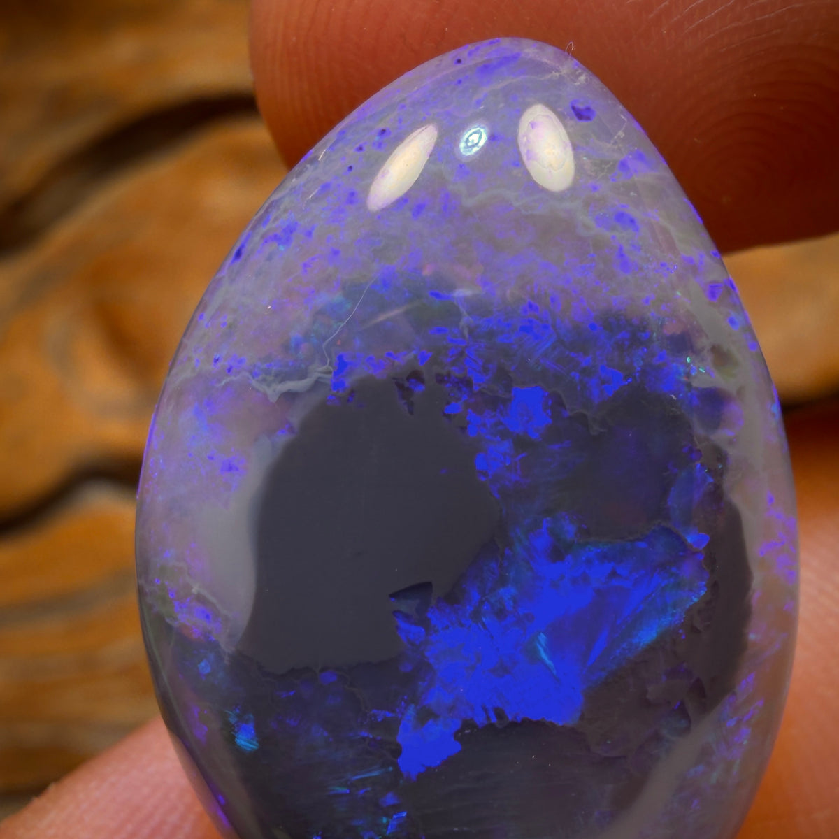 35.5cts - Lightning Ridge Semi Black Opal Specimen/Oversized Jewellery Piece Double Sided Picture Stone