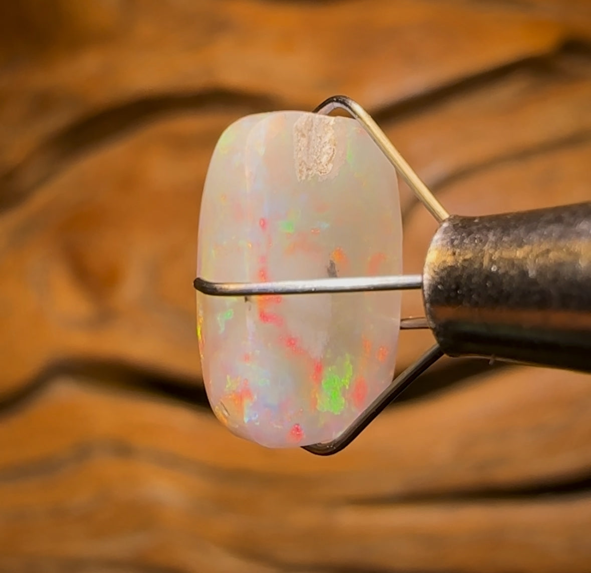 3.2cts - Lightning Ridge Light Opal Great Roling Red Orange Delight