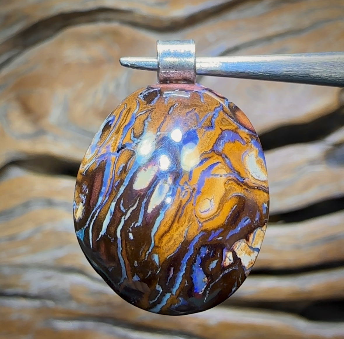 Solid Queensland Boulder Opal Pendant Awesome Wearable Tribal