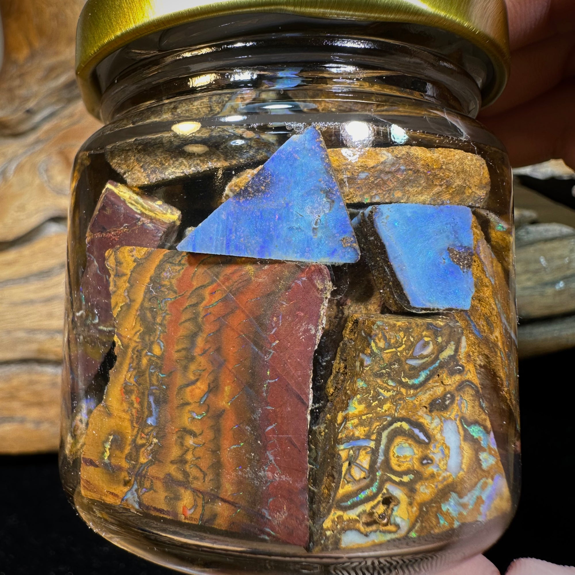 125.9g - Rough Queensland Boulder Opal Jar - Opal Whisperers