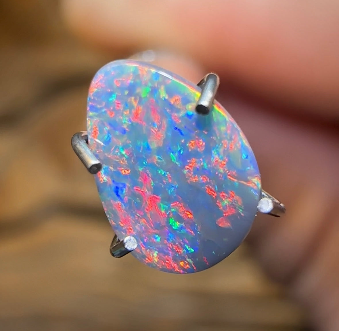 0.75cts - Australian Red on Black Opal from Lightning Ridge - Opal Whisperers