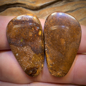 60.6cts - Tan Tribal Queensland Boulder Opal Pair