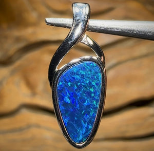 Sterling Silver - Australian Boulder Opal Doublet Pendant - Opal Whisperers