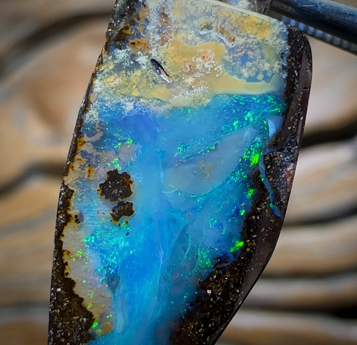 Solid Unisex Queensland Boulder Opal Pendant