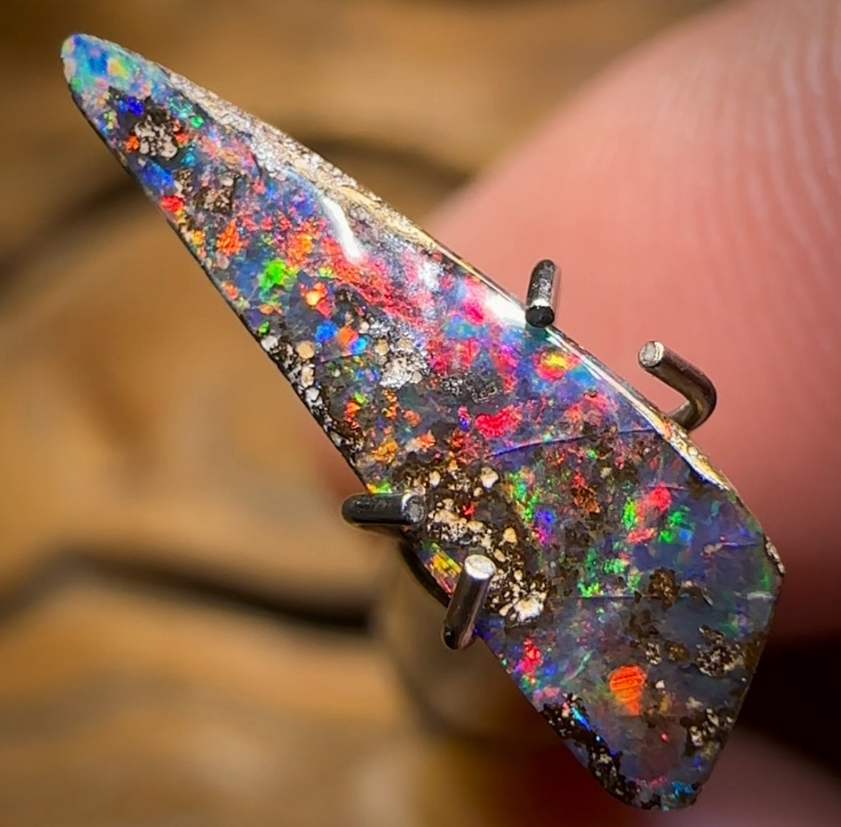 1.12cts - Queensland Boulder Seam Opal from Winton Red Fire