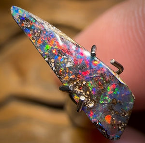 1.12cts - Queensland Boulder Seam Opal from Winton Red Fire