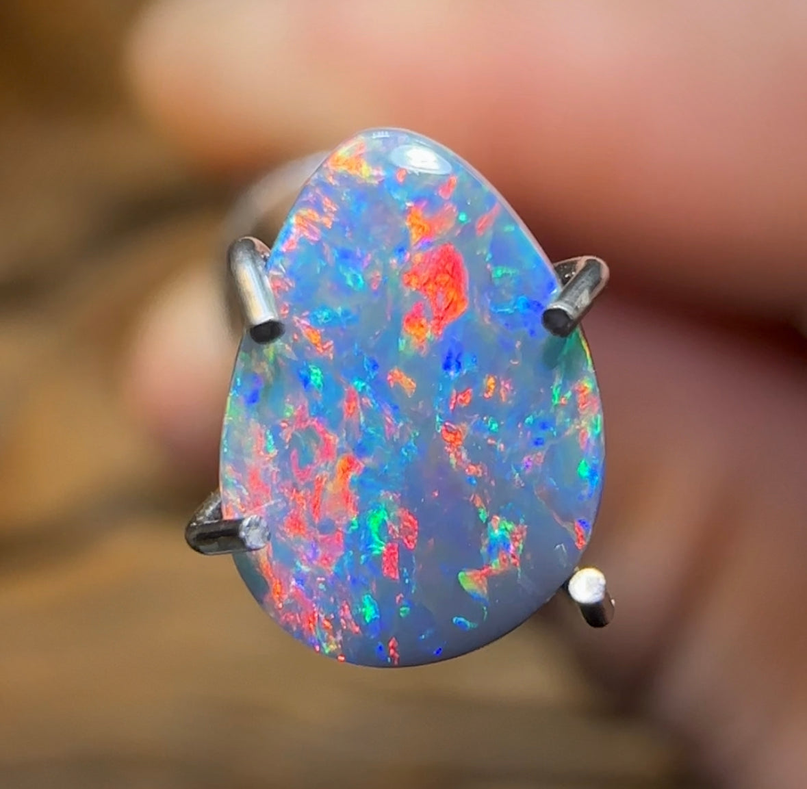 0.75cts - Australian Red on Black Opal from Lightning Ridge - Opal Whisperers