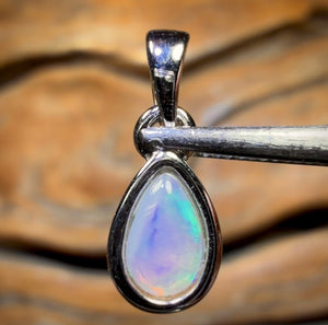 Sterling Silver - Solid South Australian Crystal Opal Pendant