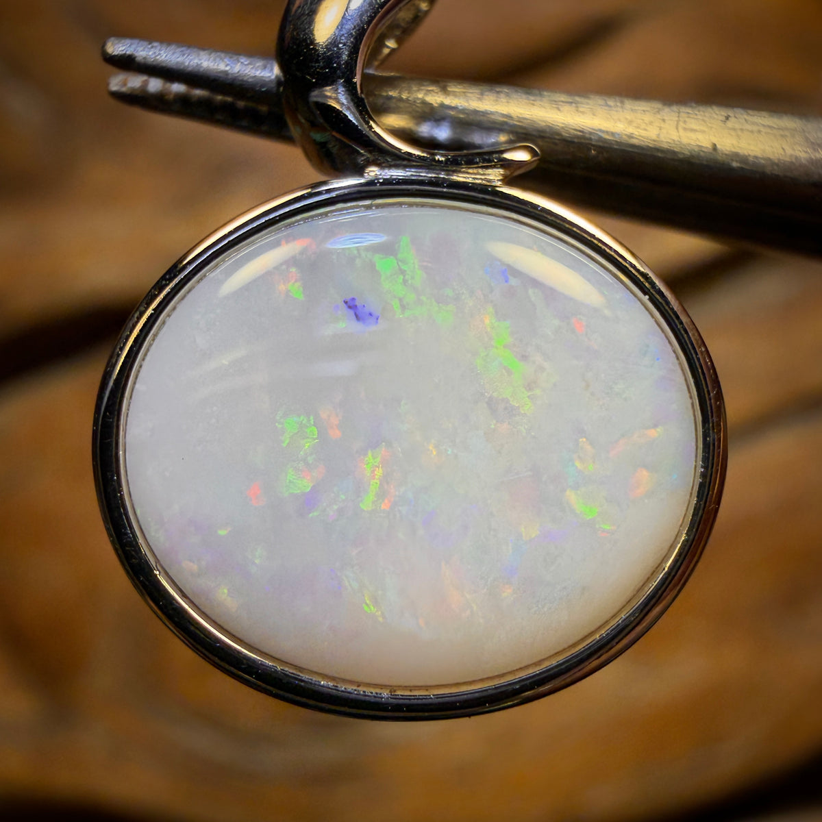 🔨 AUCTION 🔨 Sterling Silver - Solid South Australian White Opal Pendant