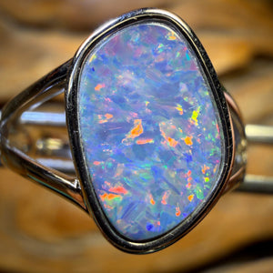 Sterling Silver - Queensland Boulder Opal Doublet Ring