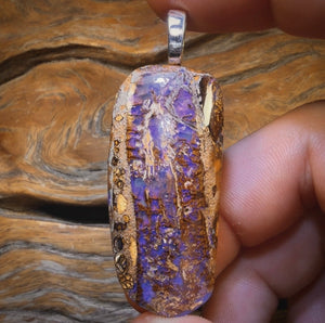 Solid Queensland Boulder Opal Pendant