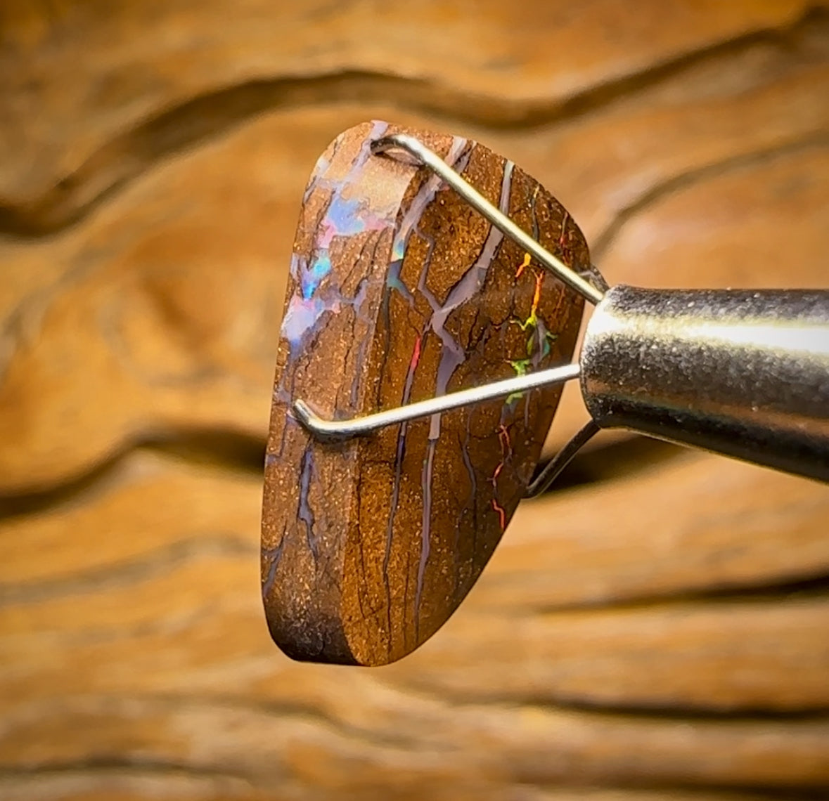 10.3cts - Queensland Boulder Opal from Yowah. Red Multicolours!